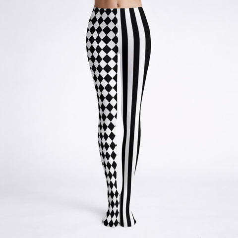 Black & White Harlequin Tights