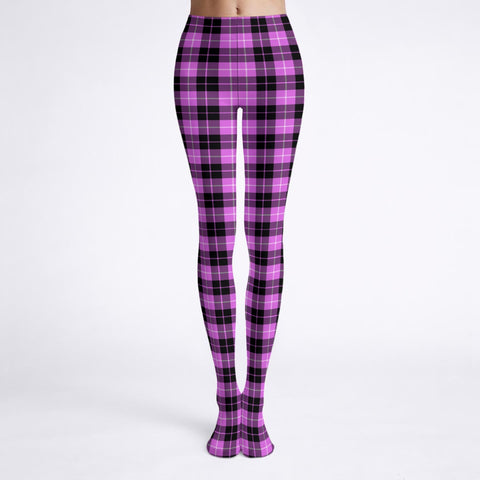 Pink Tartan Print Tights