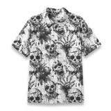 Black and White Skulls Cotton Womens Shirt