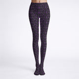 Purple and Grey Animal Print Tights