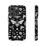 Black Celestial Witchy Moth Goth Tough Phone Case