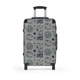 Grey Floral Snake High Quality Suitcase