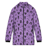 Purple Insect Print Ladies Puffer Coat