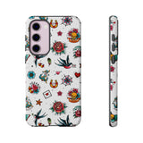 White Old School Retro Tattoo Tough Phone Case