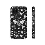 Black Celestial Witchy Moth Goth Tough Phone Case