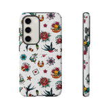 White Old School Retro Tattoo Tough Phone Case