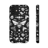 Black Celestial Witchy Moth Goth Tough Phone Case