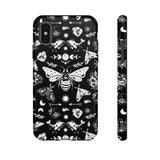 Black Celestial Witchy Moth Goth Tough Phone Case