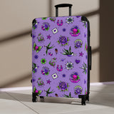 Purple Retro Tattoo Print Suitcase