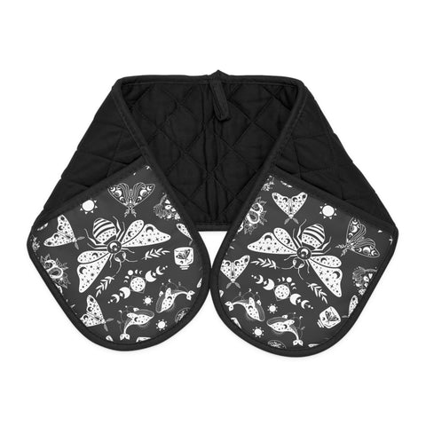 Celestial Witchy Moth Goth Oven Mitts