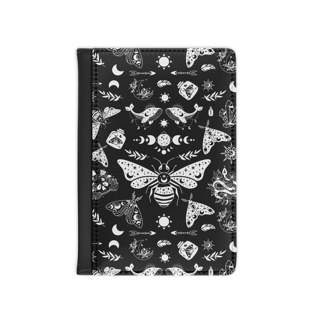 Celestial Witchy Moth Goth Passport Cover