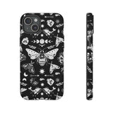 Black Celestial Witchy Moth Goth Tough Phone Case