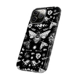 Black Celestial Witchy Moth Goth Tough Phone Case