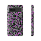 Grey and Pink Leopard Print Tough Phone Case