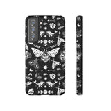 Black Celestial Witchy Moth Goth Tough Phone Case
