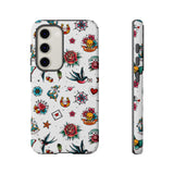 White Old School Retro Tattoo Tough Phone Case