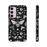 Black Celestial Witchy Moth Goth Tough Phone Case