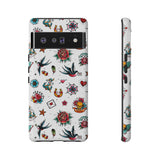 White Old School Retro Tattoo Tough Phone Case