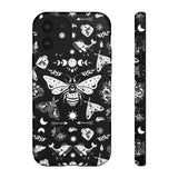 Black Celestial Witchy Moth Goth Tough Phone Case