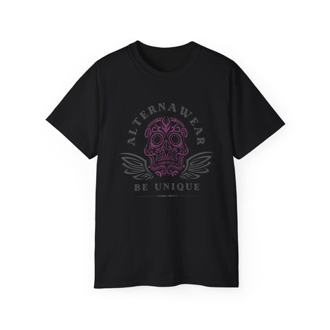 Alternawear branded 'Be Unique' Sugar Skull Black  T-shirt