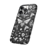 Black Celestial Witchy Moth Goth Tough Phone Case