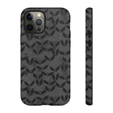 Grey Spooky Bat Print Tough Phone Cases