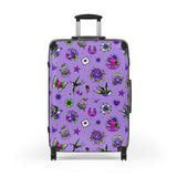 Purple Retro Tattoo Print Suitcase