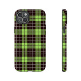 Green Tartan Goth Tough Phone Case