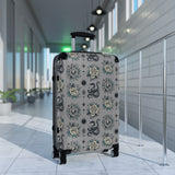 Grey Floral Snake High Quality Suitcase