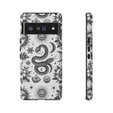 White Celestial Snake Goth Tough Phone Case