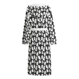 Black and White Cute Ghost Dressing Gown
