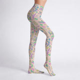 Light Fair Pastel Retro Tattoo Tights