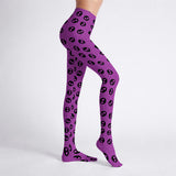 Pink Skull Fishnet Print Tights