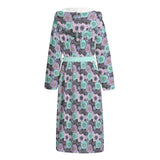 Grey Floral Bat Dressing Gown