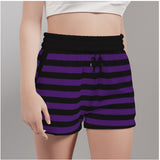 Black & purple shorts stripe side angle