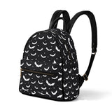 Small Spooky Cute Black and White Bat Backpack