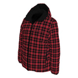 Red Plaid Winter Padded Down Coat Waterproof Unisex XS to 6XL