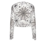 Spiderweb Crop Mesh Top Long Sleeved