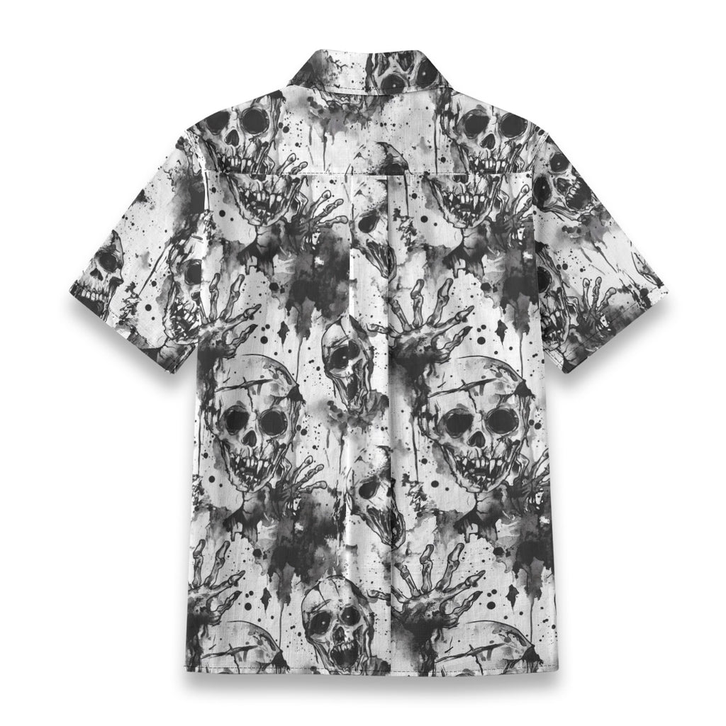 Black and White Skulls Cotton Womens Shirt