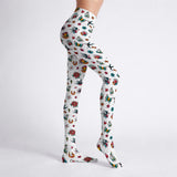 Retro Tattoo Colourful Print Tights