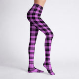 Pink Tartan Print Tights