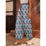 Floral Bats Alternative Casual Unisex Harem Pants Trousers