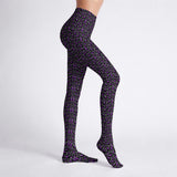 Purple and Grey Animal Print Tights