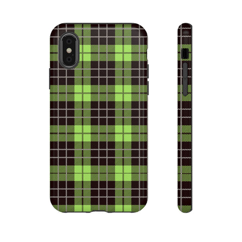 Green Tartan Goth Tough Phone Case