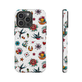 White Old School Retro Tattoo Tough Phone Case