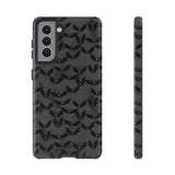 Grey Spooky Bat Print Tough Phone Cases