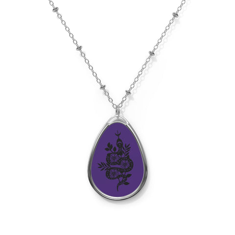 Purple Snake Oval Necklace