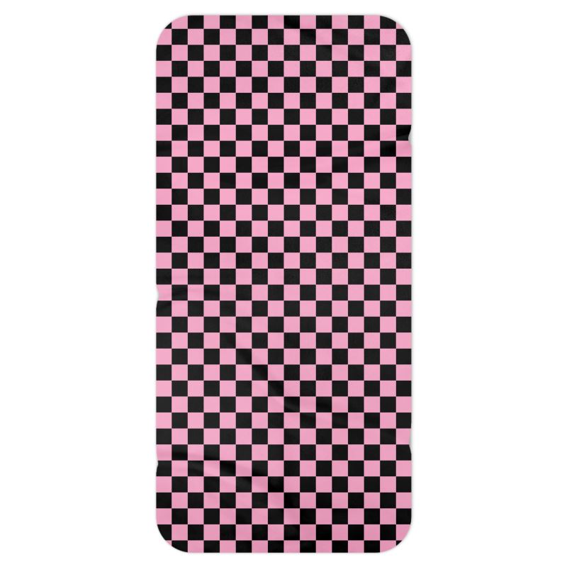 Black and Pink Checkered Blanket Scarf