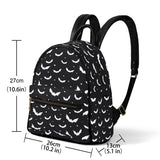 Small Spooky Cute Black and White Bat Backpack