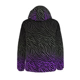 Grey and Purple Zebra Ombre Winter Padded Down Jacket Unisex XS to 6XL Plus Size